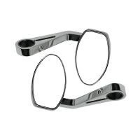 Mini bar end mirror pair chrome Ferrara