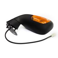 Mirror left with turn signal black E-marked