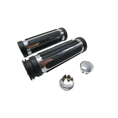 Lenkergriffe Satz Shark Metall/Chrome
