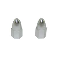 Valve Caps Set Alu silver cone