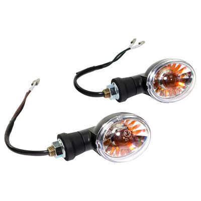 Blinker Paar Mini Oval schwarz E-geprüft