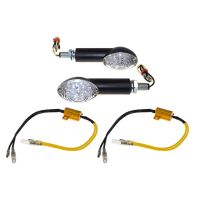 Blinker Set LED Cat Eye Mini schwarz 40 mm E-geprüft...