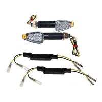 Blinker Set LED Sparkle schwarz 40 mm E-geprüft + 2...