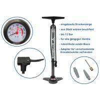 Luftpumpe 12 Bar Standpumpe mit Manometer für alle Ventile