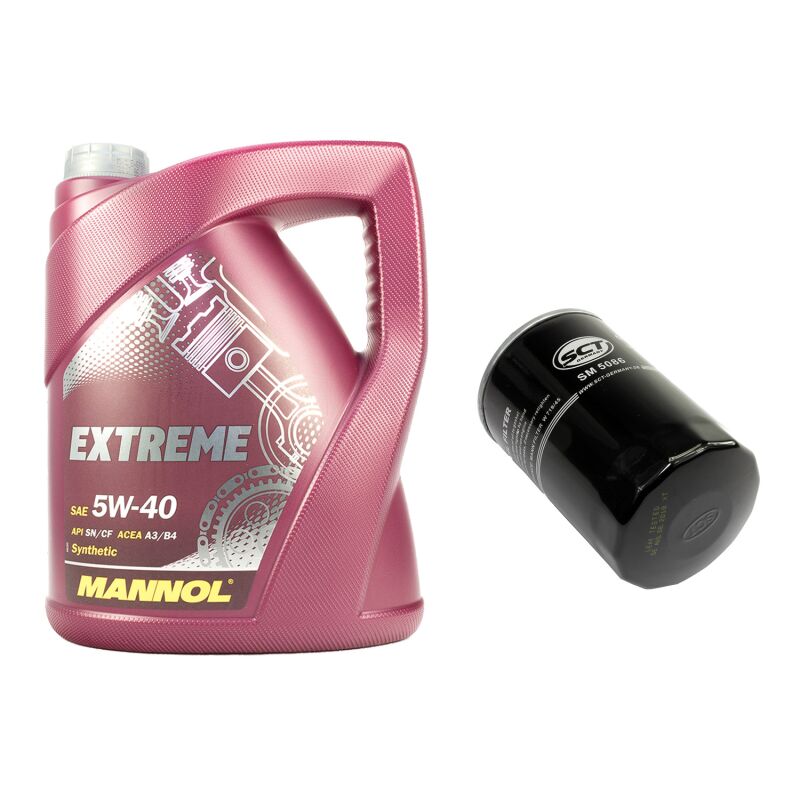 Motoröl Set 5W40 5 Liter + Ölfilter SM836 - Mannol Extreme Mit SCT Filter