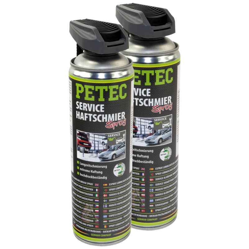 Produktbild von PETEC Hochleistungs PTFE-Spray – 2x 500 Ml, Trockenes Gleitmittel, Schmutzabweisend, Für Schloss & Schienen