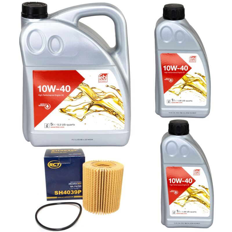 Engine oil Febi SAE 10W-40 7 liter + oil filter SH 4039 P buy online ...