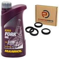 Gabelsimmerringe Staubkappen Set FDK-005 + 1 Liter...