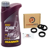 Gabelsimmerringe Staubkappen Set FDK-013 + 1 Liter...