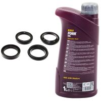 Gabelsimmerringe Staubkappen Set FDK-009 + 1 Liter...