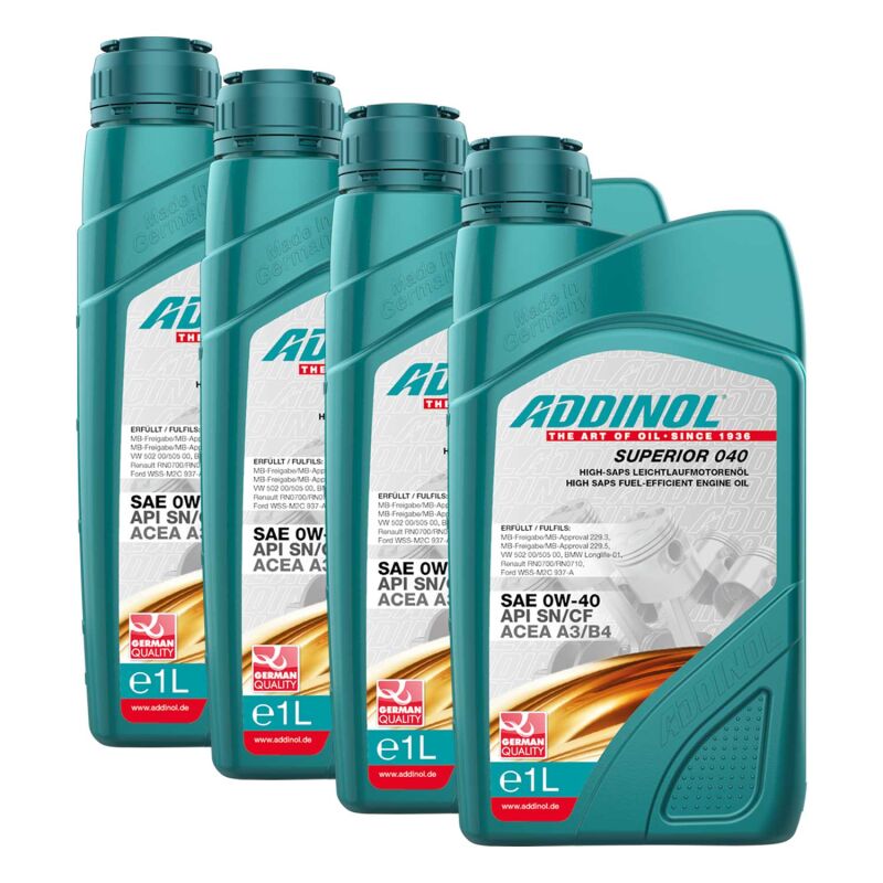 Buy Engine Oil ADDINOL 0W-40 Superior 040 4 X 1 Liter in the MVH Shop ...