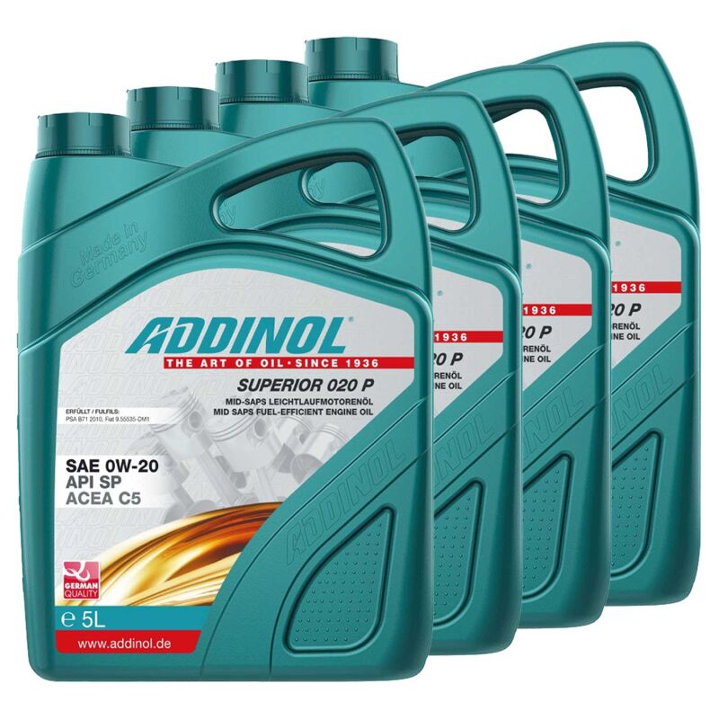 Buy Engine oil ADDINOL 0W-20 Superior 020 P 4 X 5 liters in the MVH S ...