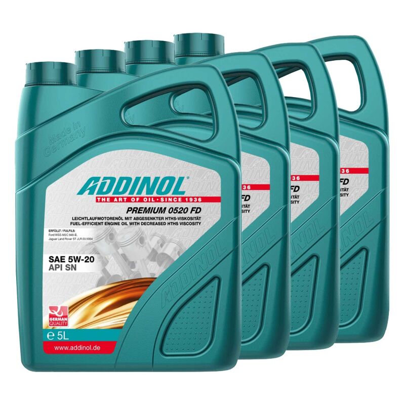 Buy Engine oil ADDINOL 0W-20 PREMIUM 020 FE 4 X 5 liters in the MVH S ...