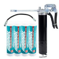 ADDINOL Mehrzweckfett Addilith EP 2 4 X 400 g + Fettpresse