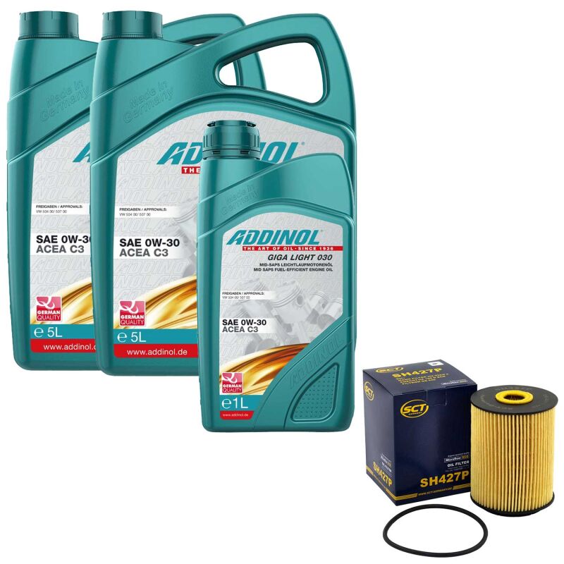 Engine oil ADDINOL 0W-30 GIGA LIGHT 030 11 liter + oil filter SH 427 ...